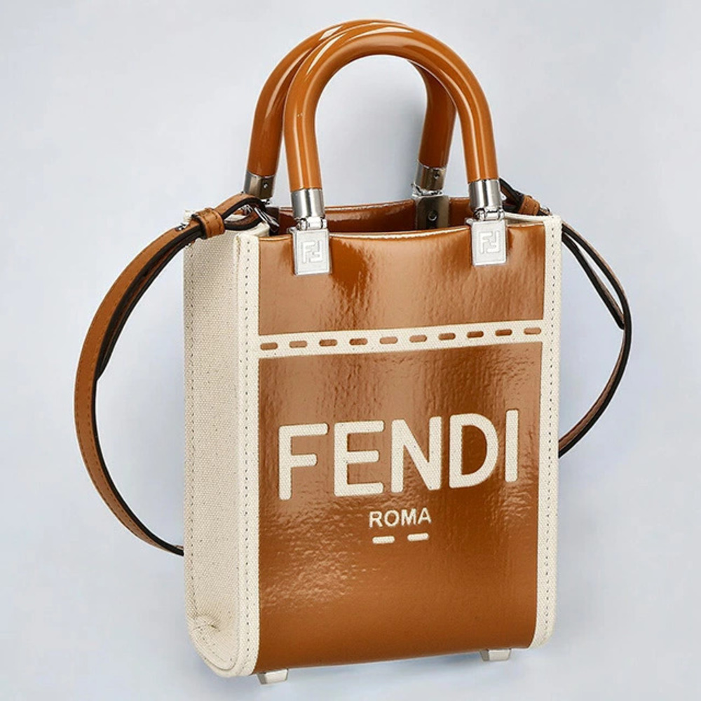 Fendi Handbag Ivory White Brown